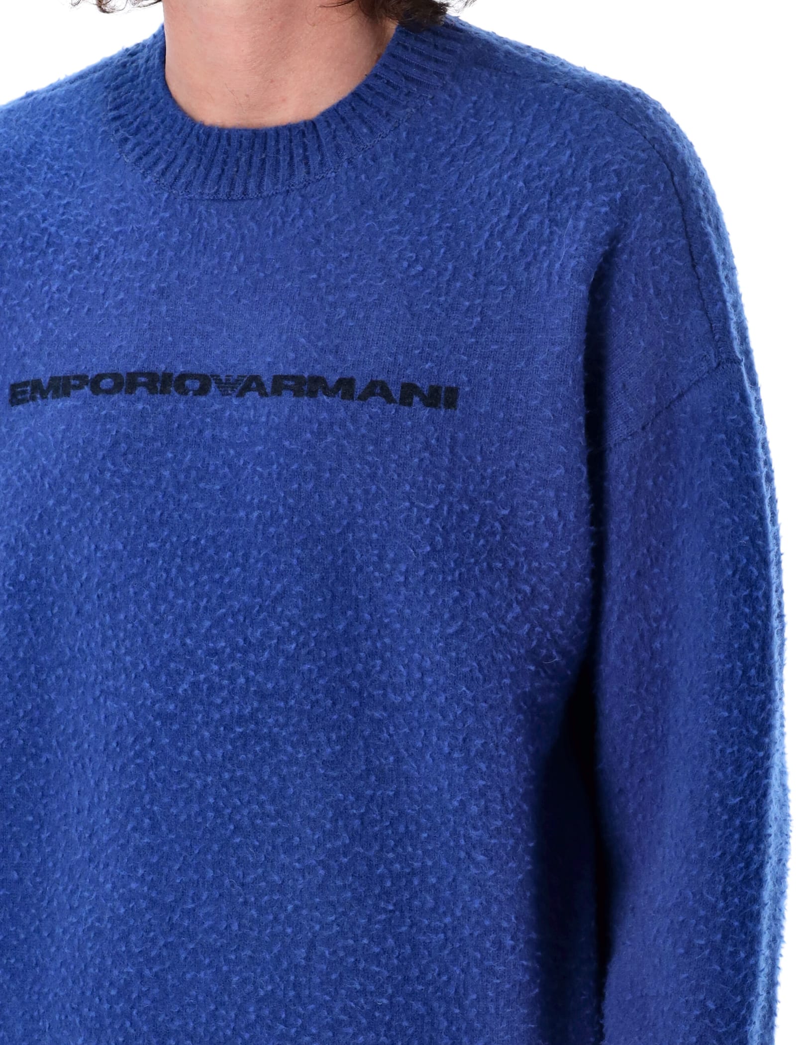 Shop Emporio Armani Logo Sweater In 09n0