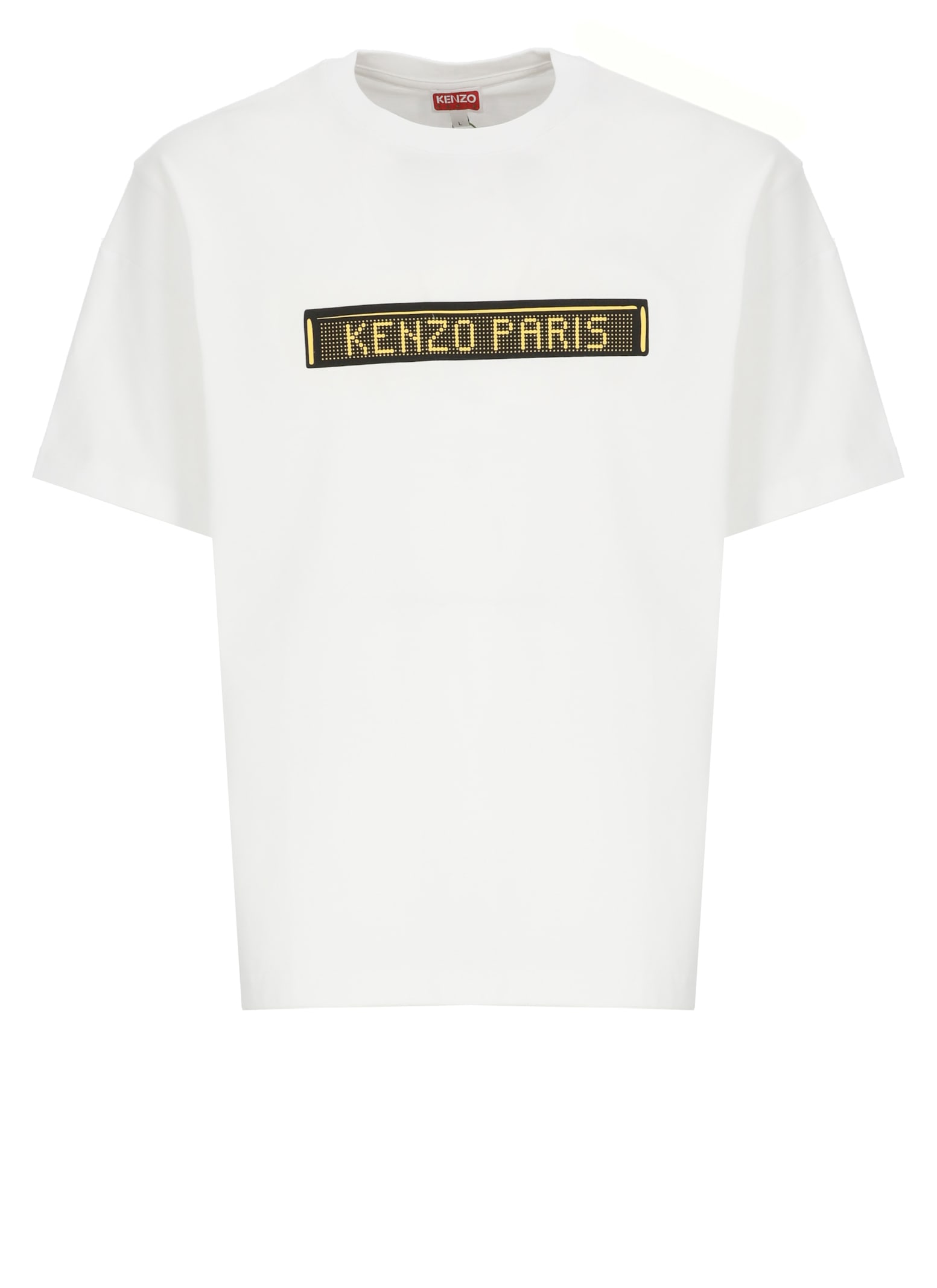 Kenzo Graphic Print Crew Neck Short Sleeve T-shirt In White