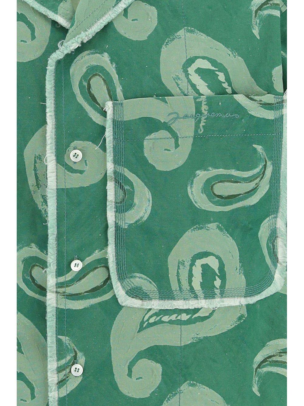 Jacquemus Graphic Printed Buttoned Shirt In Green
