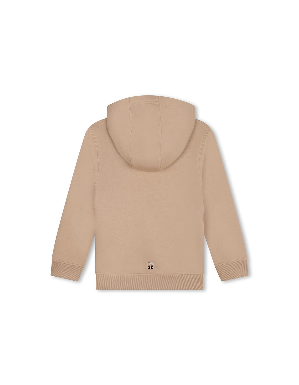 Shop Givenchy Beige Hoodie With Lettering Logo