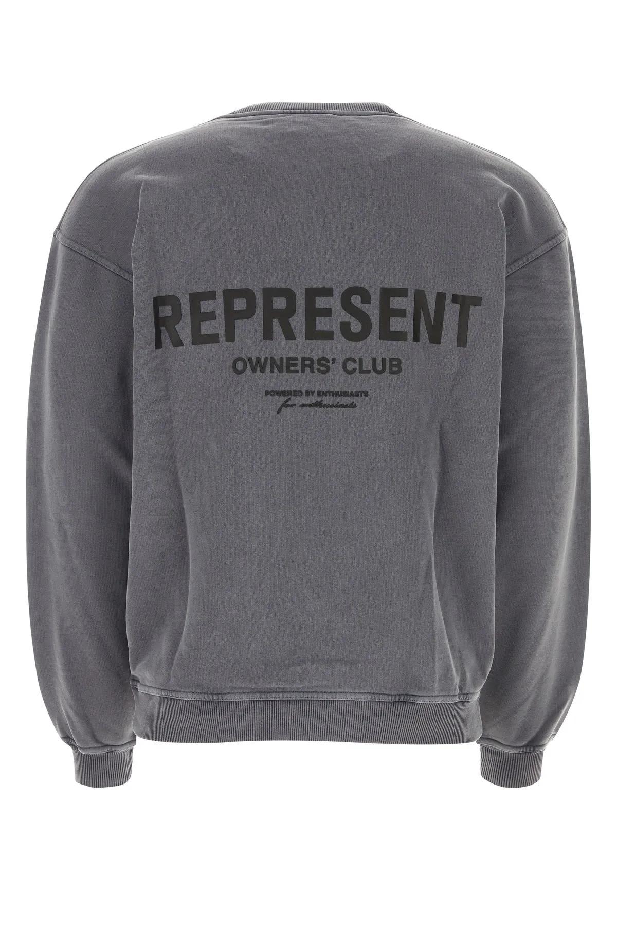 Shop Represent Charcoal Cotton Sweatshirt In Storm