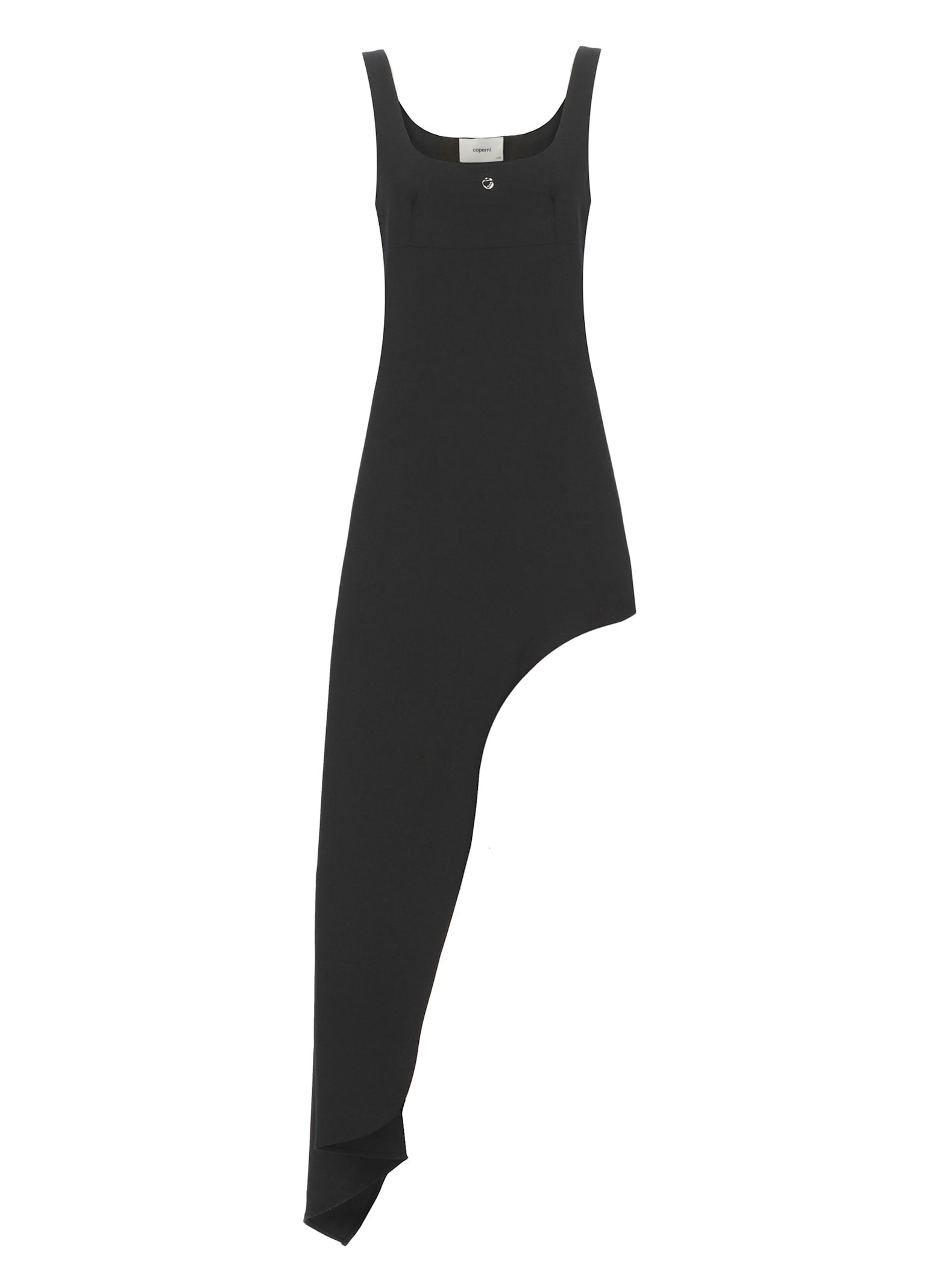 Coperni Denim Asymmetrical Flower Mini Dress