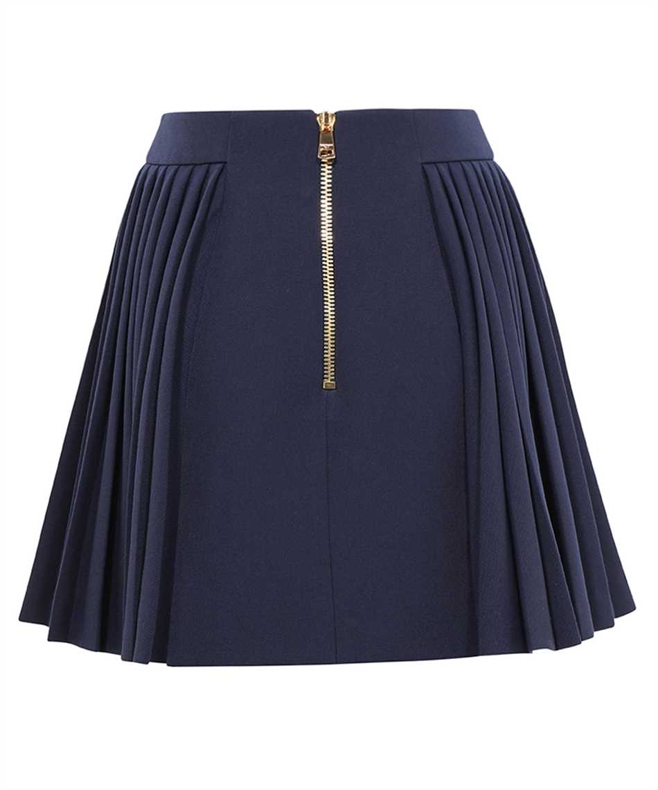 Shop Balmain Pleated Mini Skirt In Blue