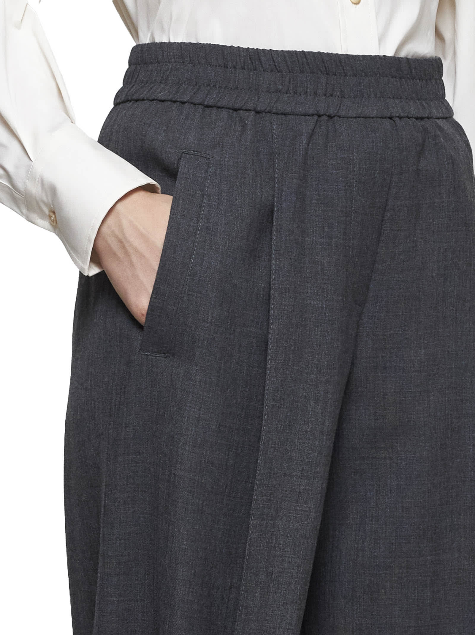 Shop Brunello Cucinelli Pants In Grey