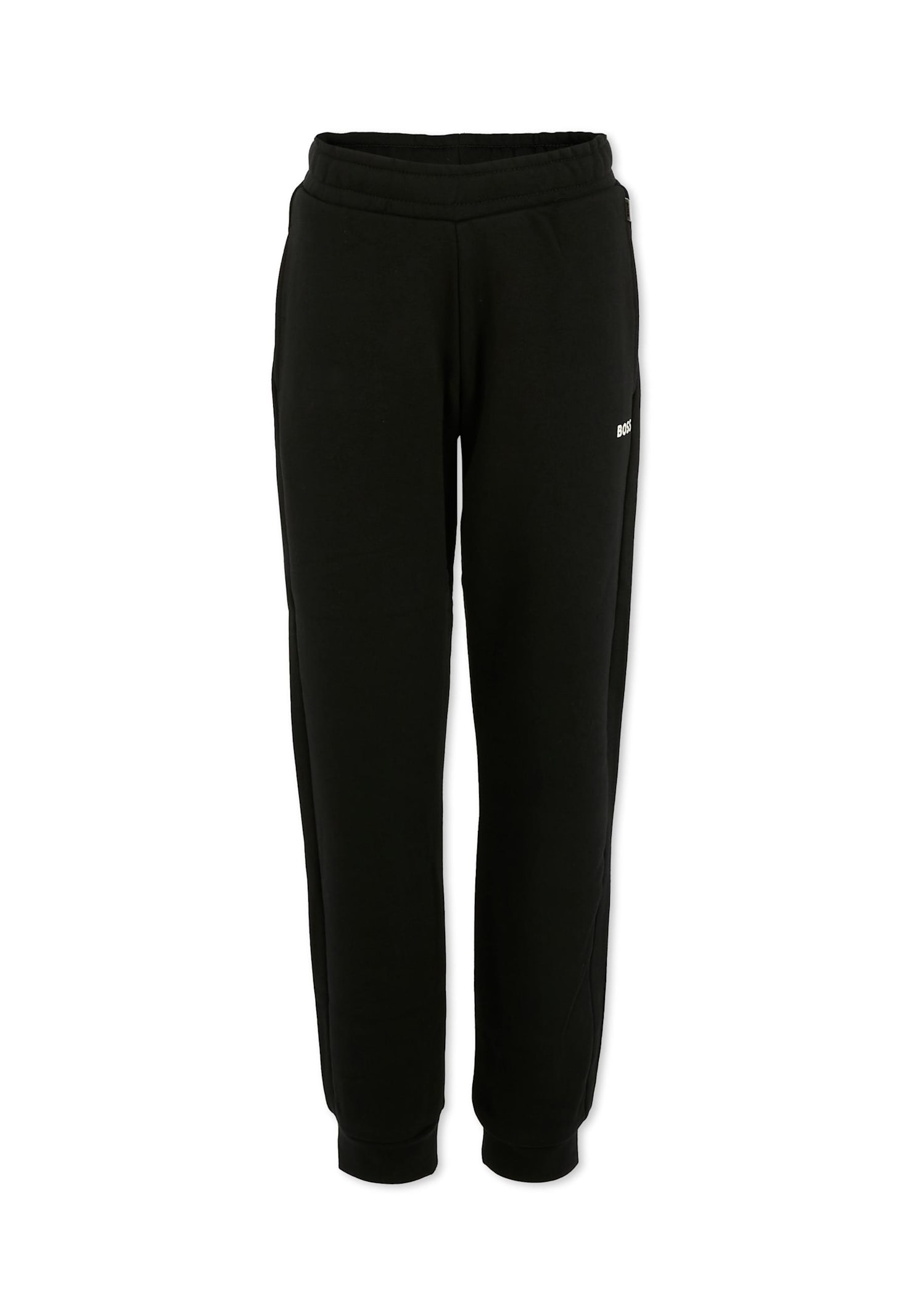 Hugo Boss Black Trousers For Boy With Logo In Black