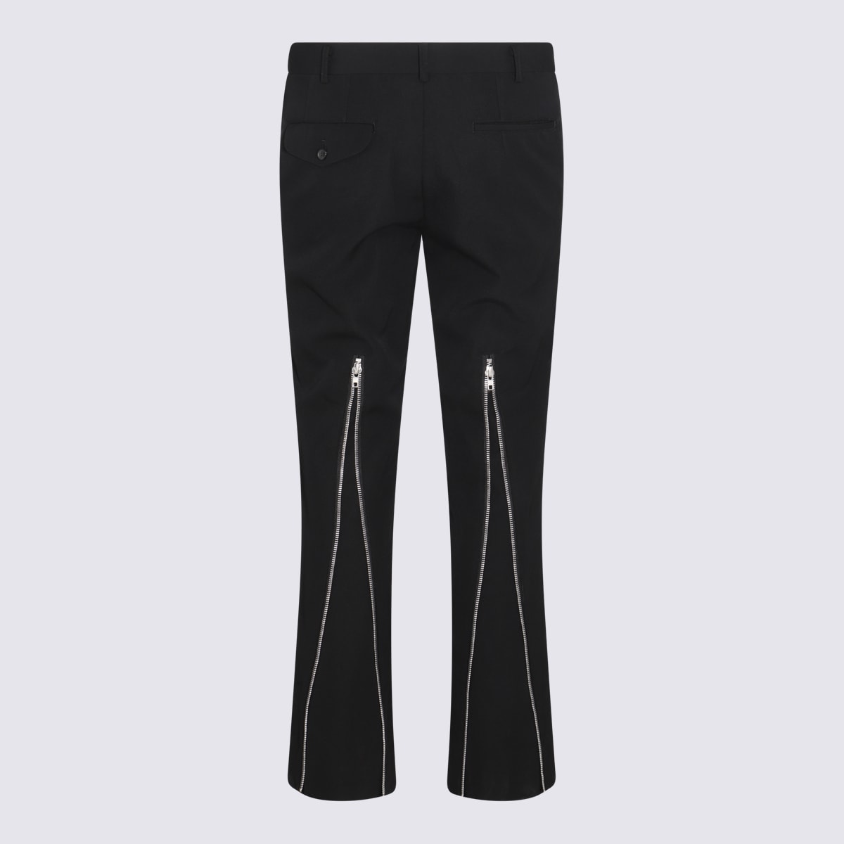Shop Comme Des Garçons Homme Deux Black Wool And Linen Zipped Pants