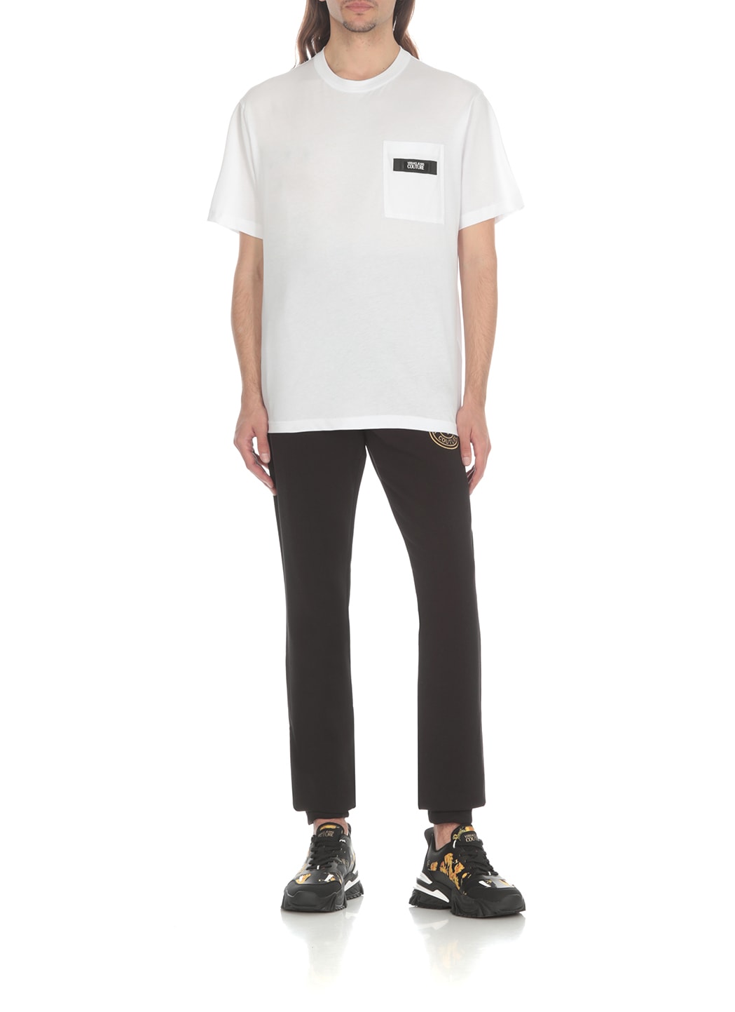VERSACE JEANS COUTURE LOGO EMBROIDERED DRAWSTRING WAIST TRACK PANTS 