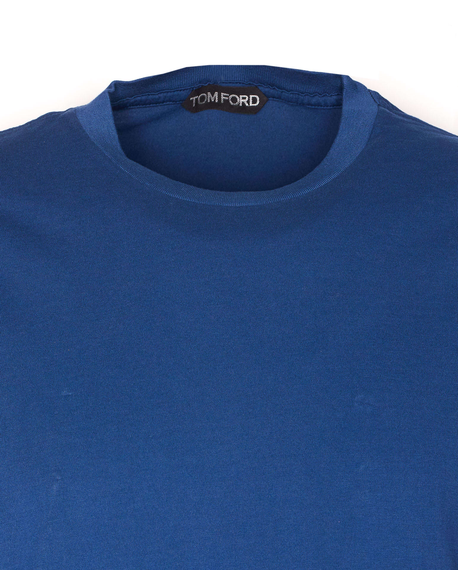 Tom Ford Crewneck T-shirt Embroidered Logo In Blue