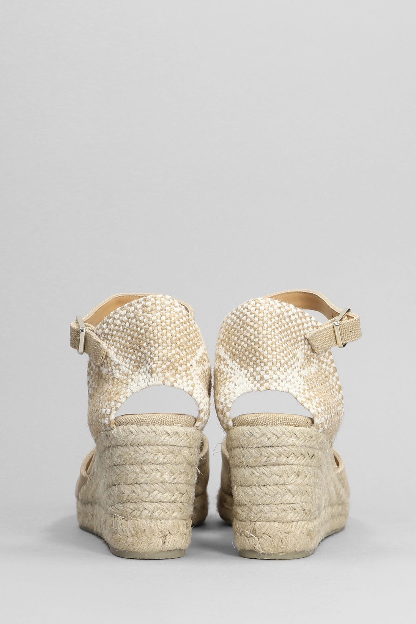 Castaã±er Carol 6-002 Wedges In Beige Canvas