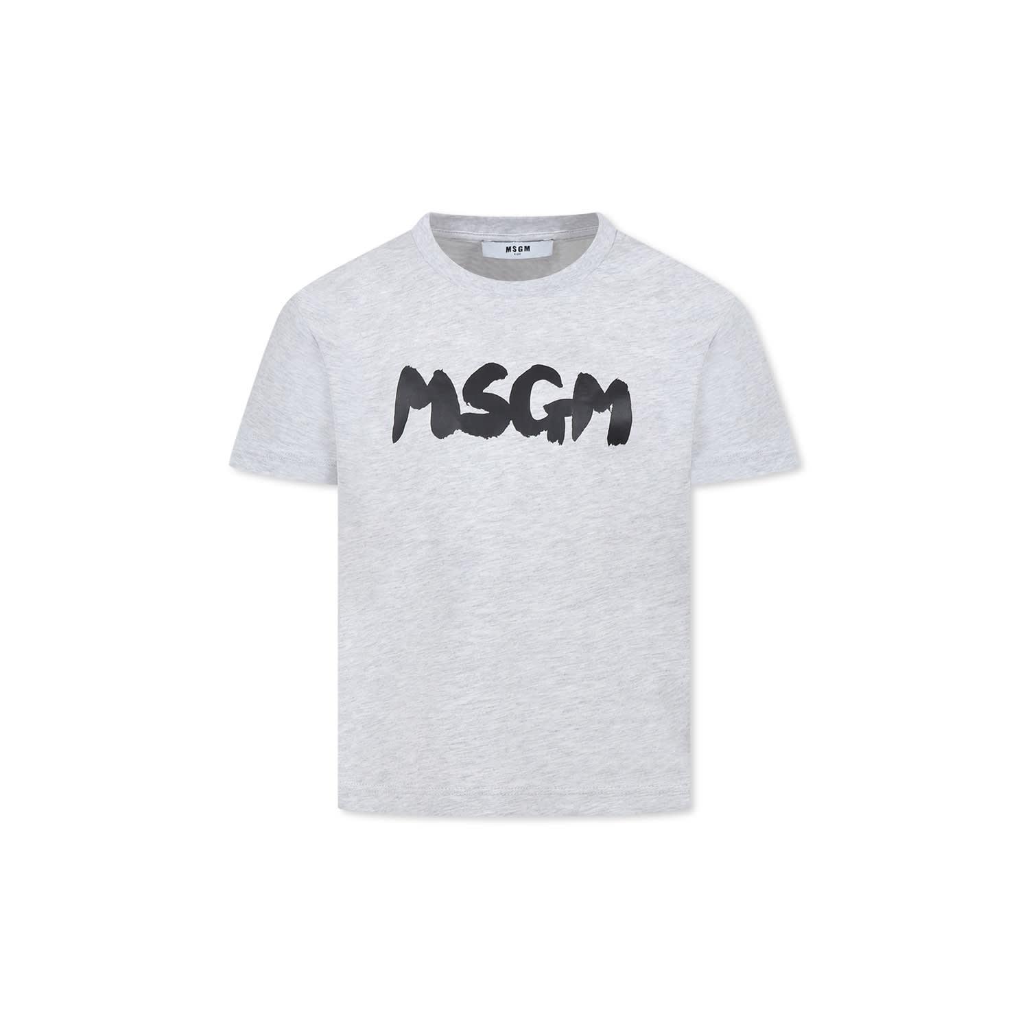 Msgm Grey T-shirt For Kids With Logo In Grey