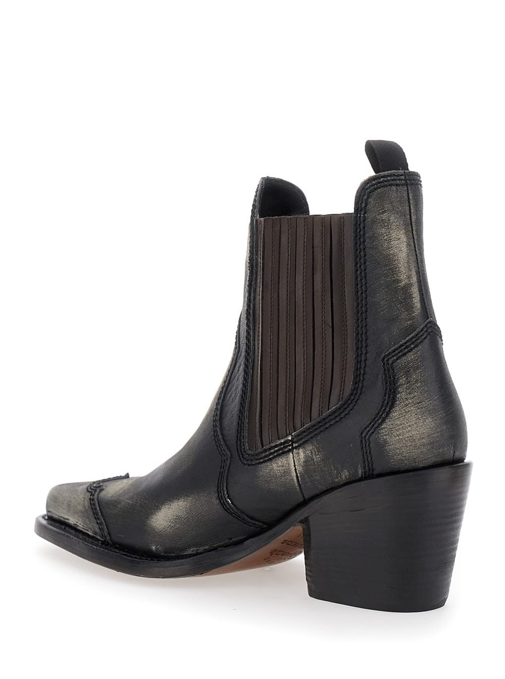 Dsquared2 D2 X Magliano Black Ankle Boots With Elastic Panels On The Side In Leather Man In Black