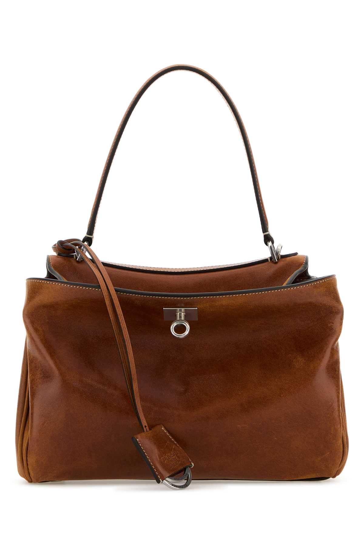 Caramel Leather Small Rodeo Handbag