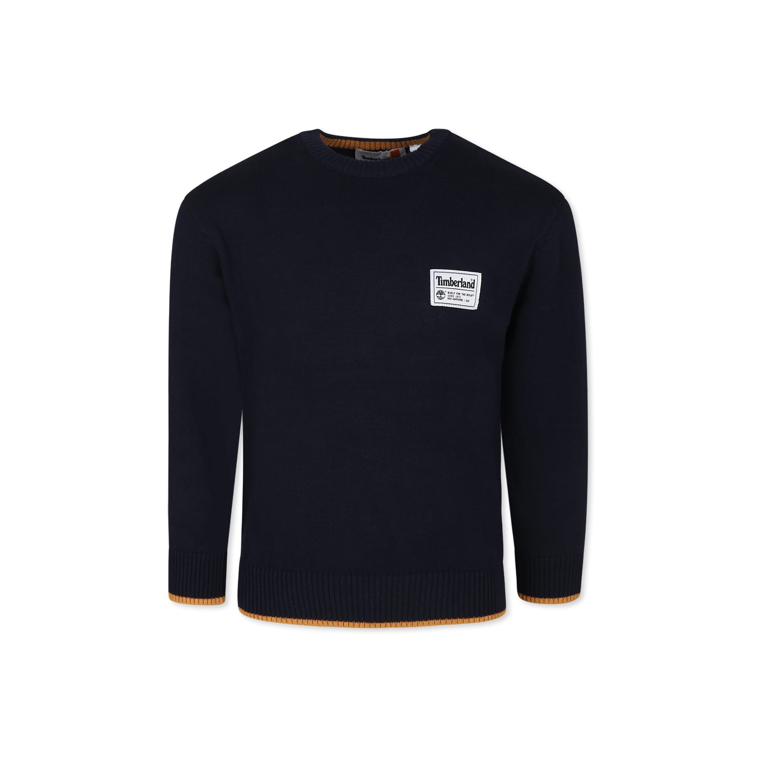 Timberland Blue Sweater For Boy With Logo In Blue