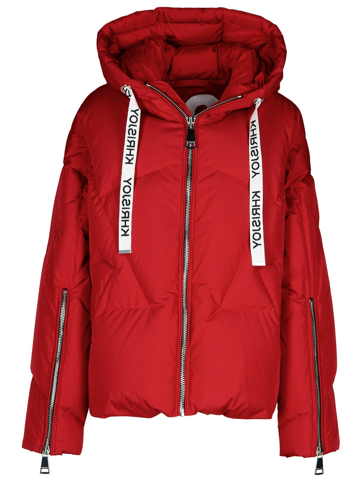 iconic Red Polyester Blend Down Jacket