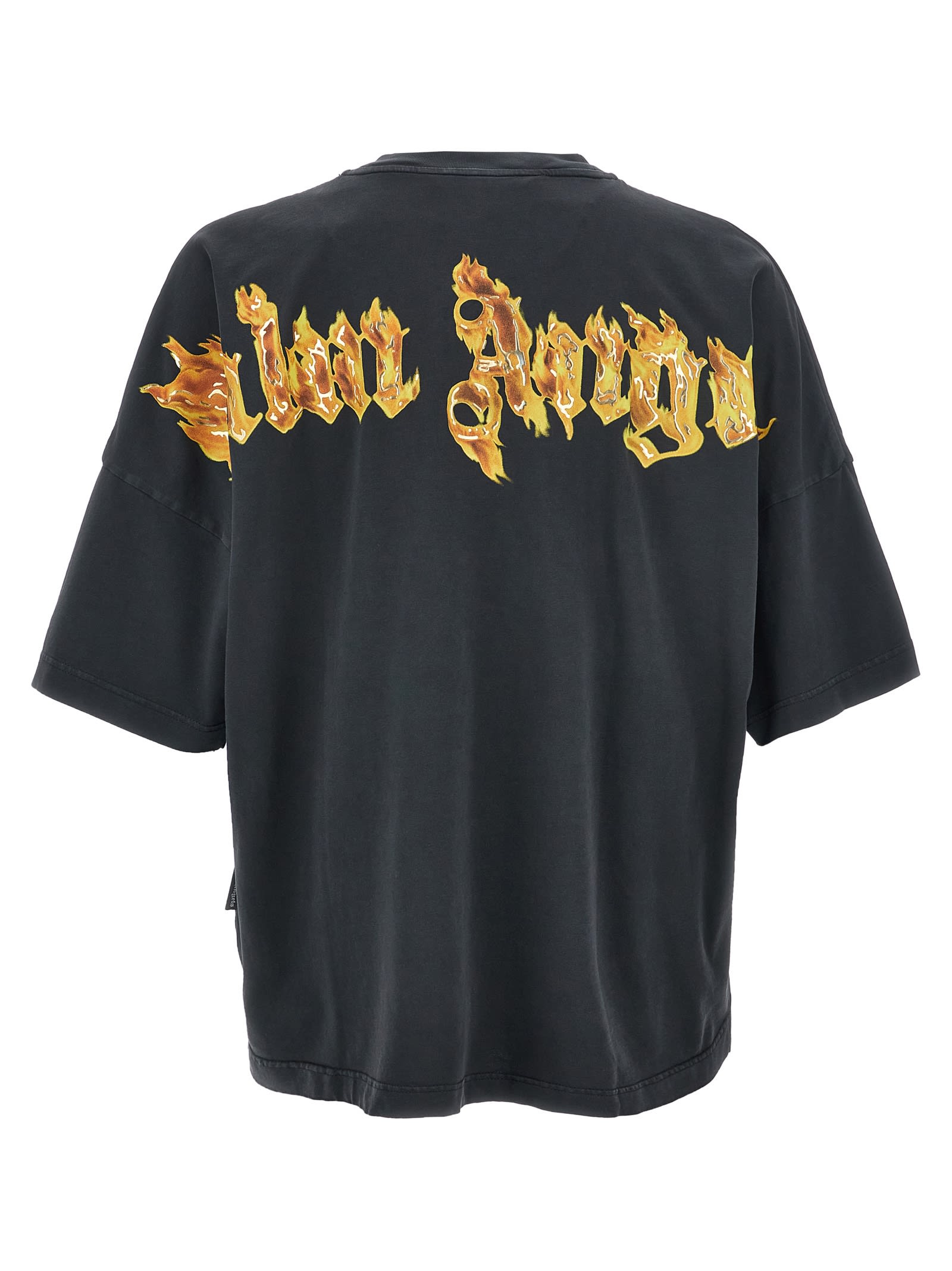 Shop Palm Angels Burning Palm T-shirt In Black