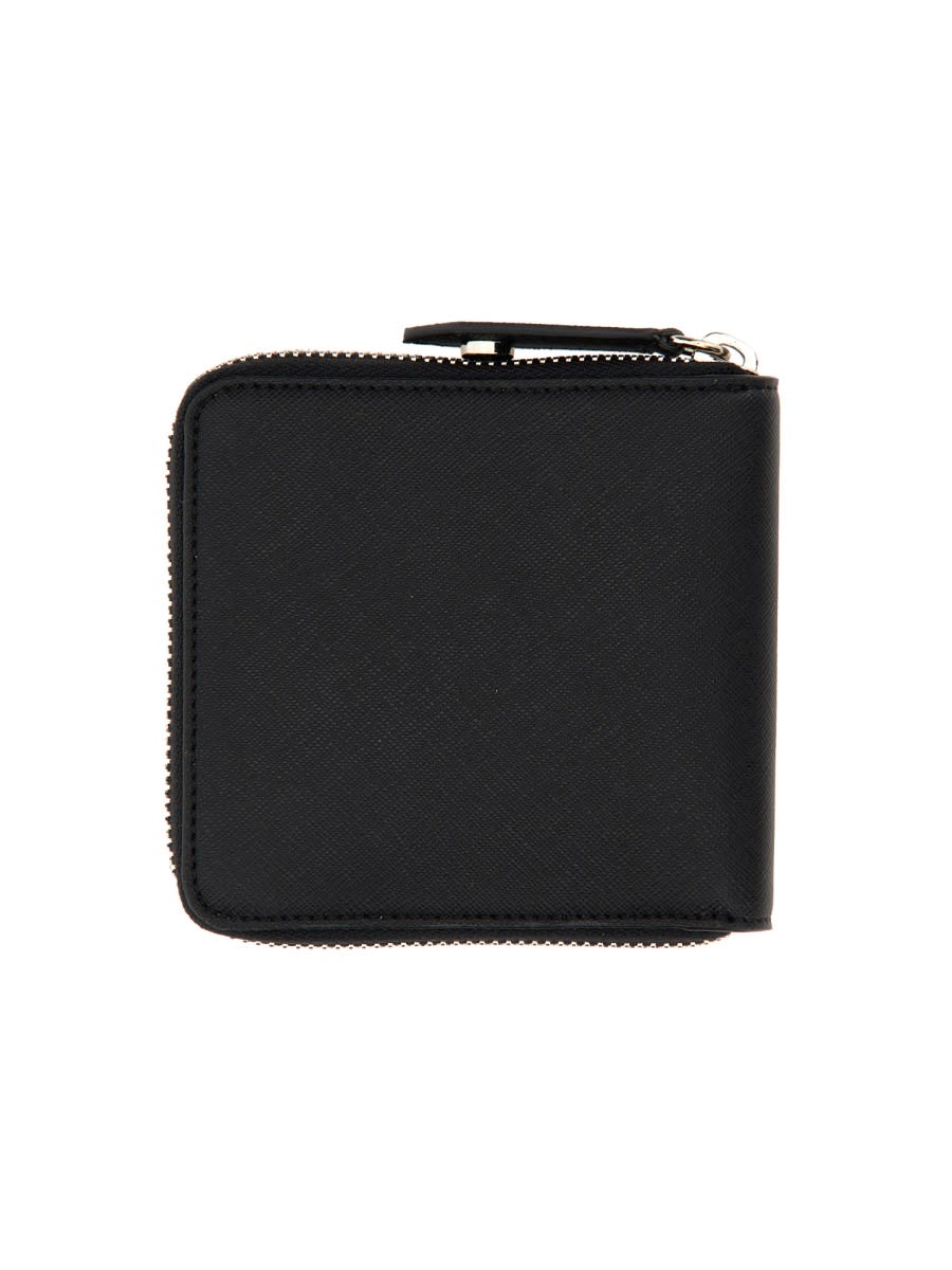 Shop Vivienne Westwood Square Zippered Wallet In Black