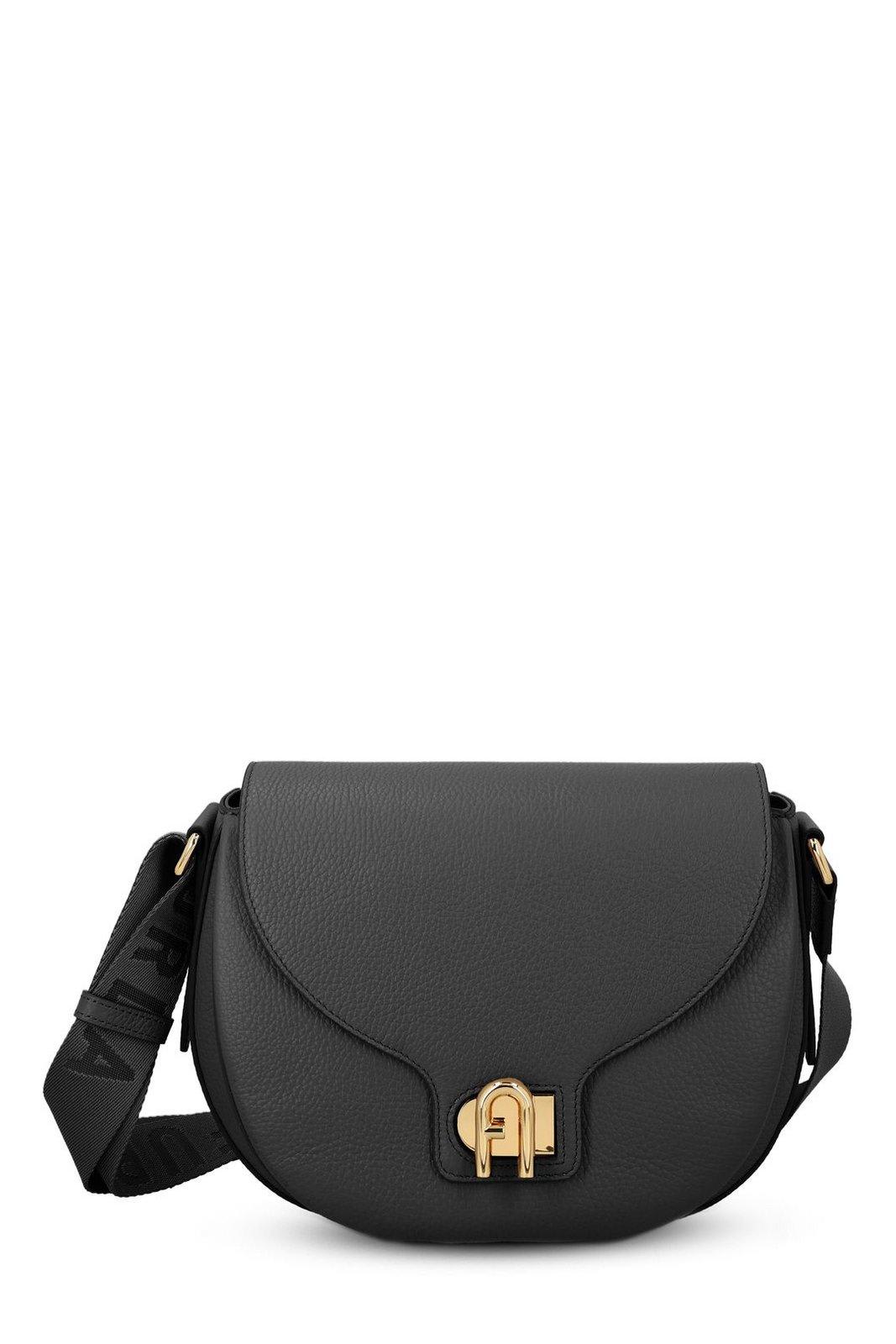 Furla Shoulder Bags With Adjustable Strap And Gold-tone Hardware In Black