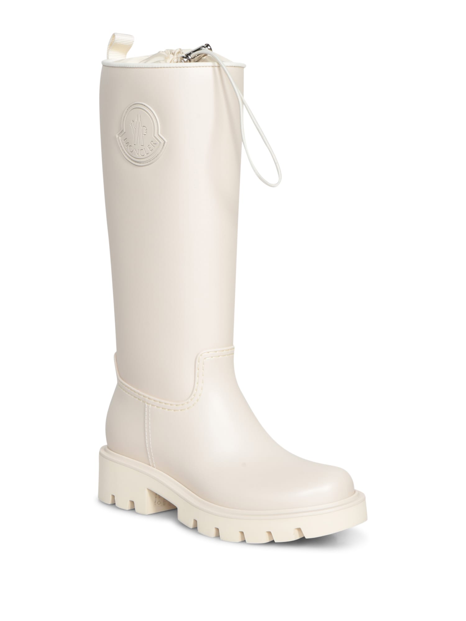 Shop Moncler White Kickstream Rain Boots