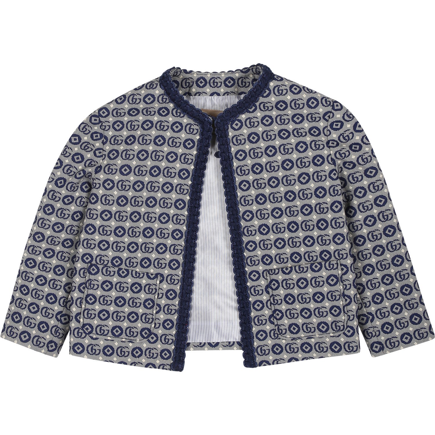Gucci Kids' Blue Baby Jacket With All-over Double G