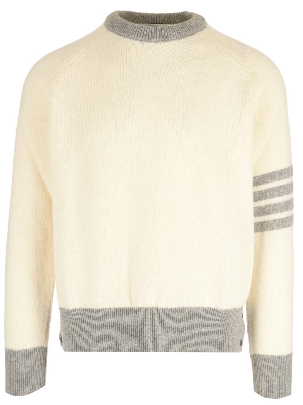 Shop Thom Browne Crewneck Sweater In White