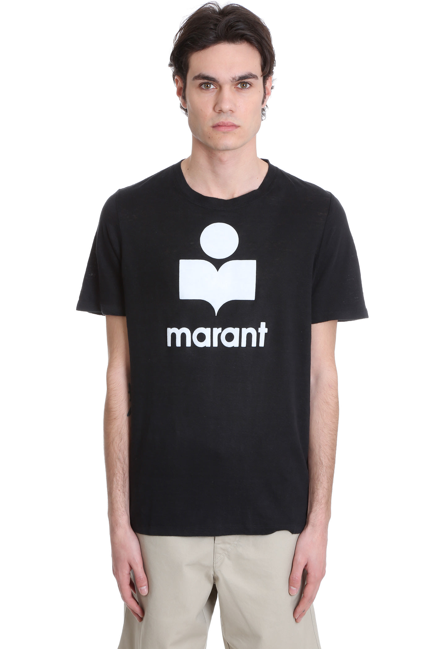Isabel Marant Karman T-shirt In Black Linen