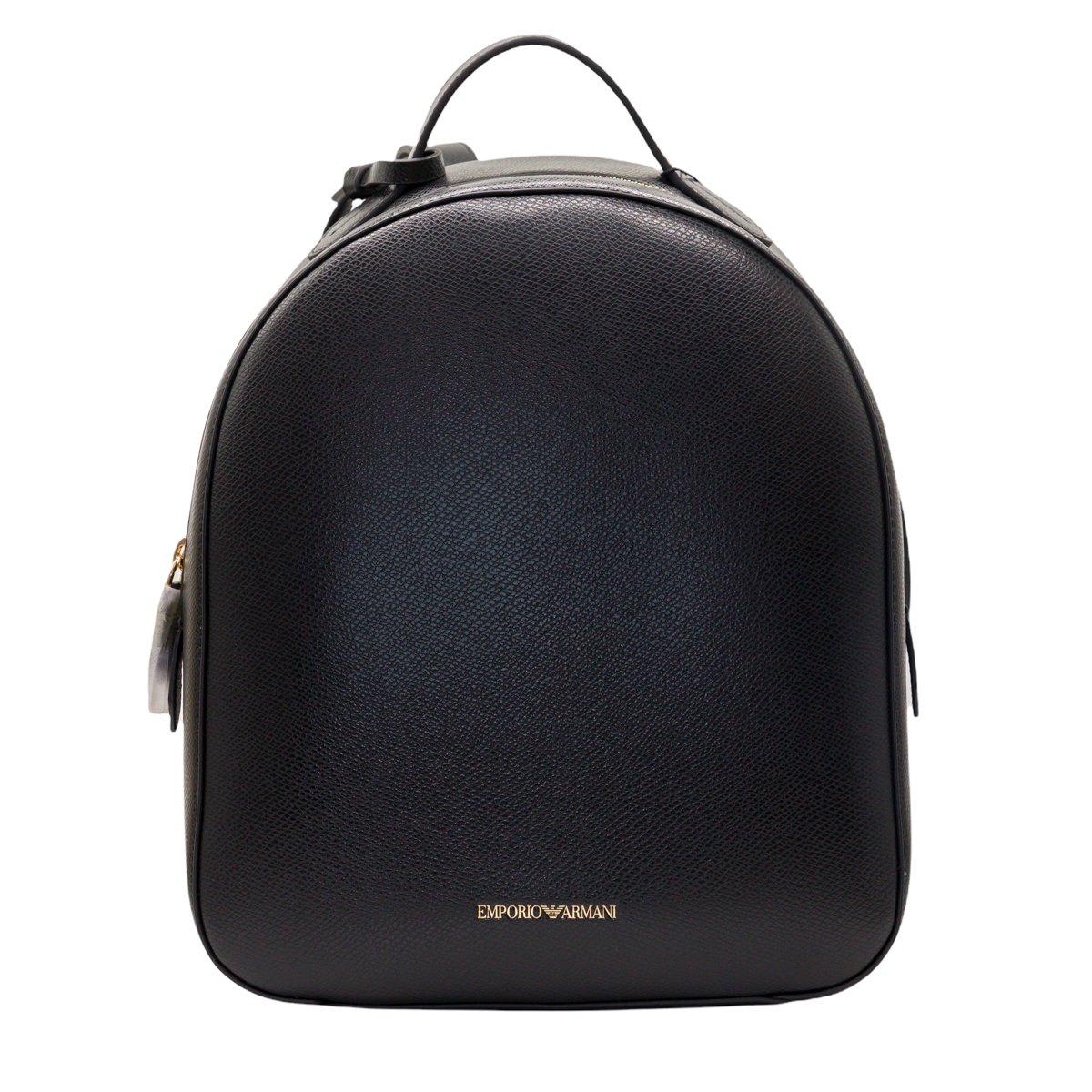 Shop Giorgio Armani Charm-detailed Zipped Backpack  In Black