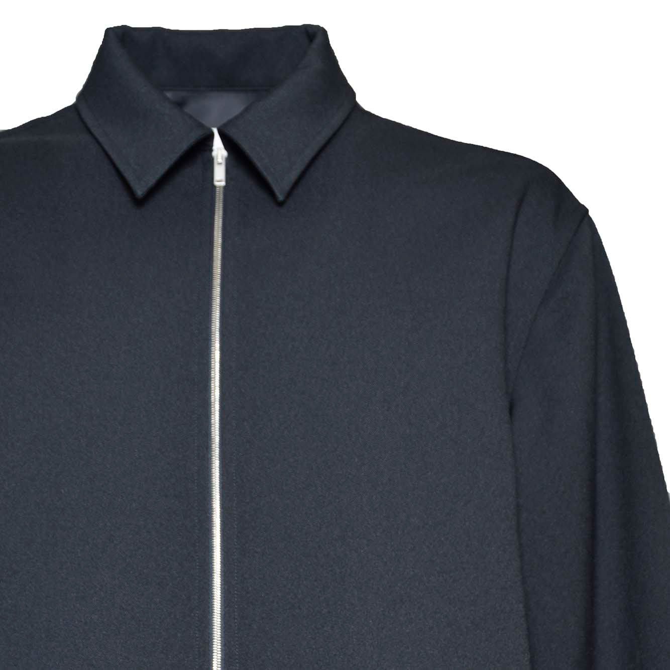 Shop Jil Sander Long-sleeved Gabardine Shirt In Blu Notte