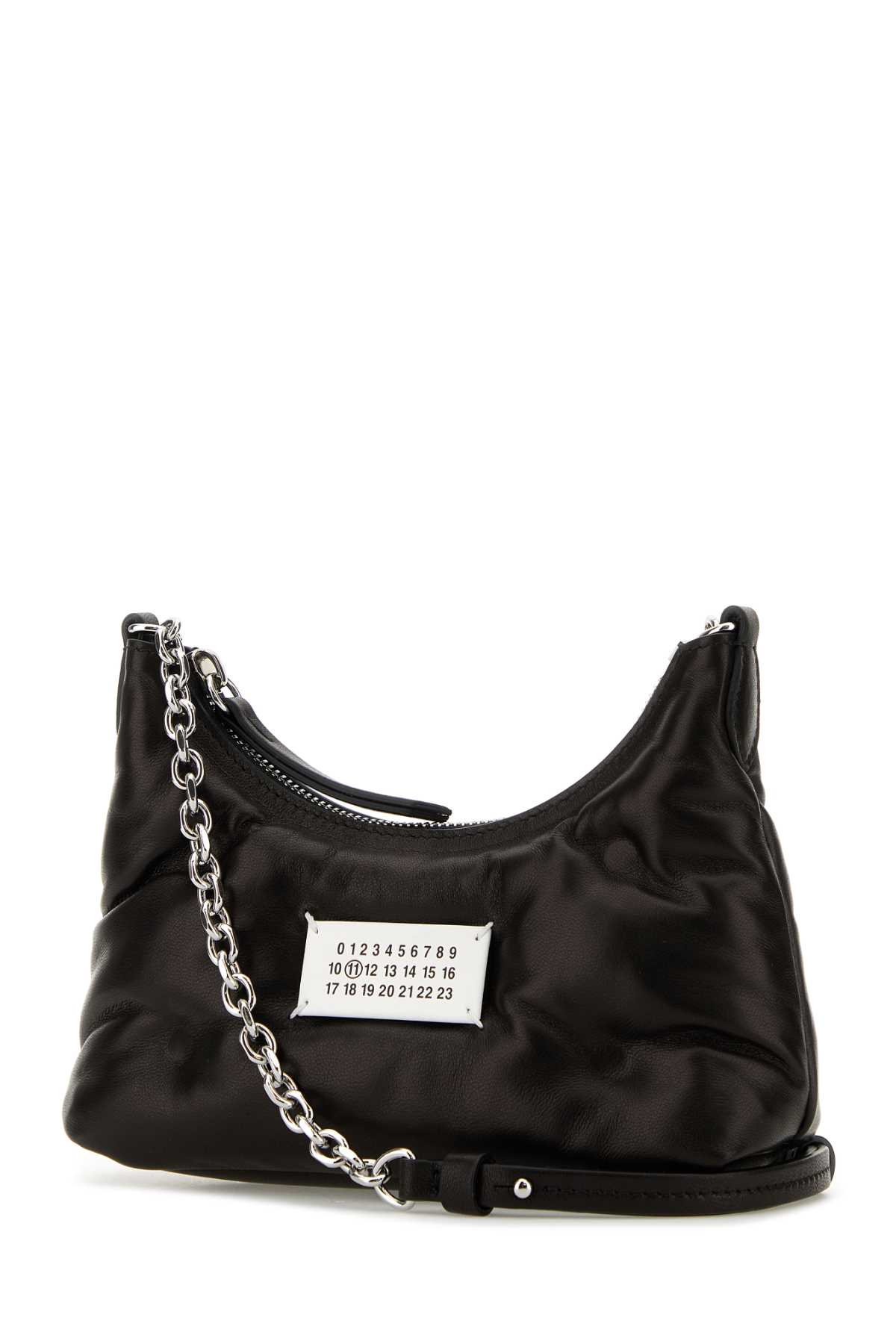 Shop Maison Margiela Black Nappa Leather Micro Glam Slam Hobo Shoulder Bag In T8013