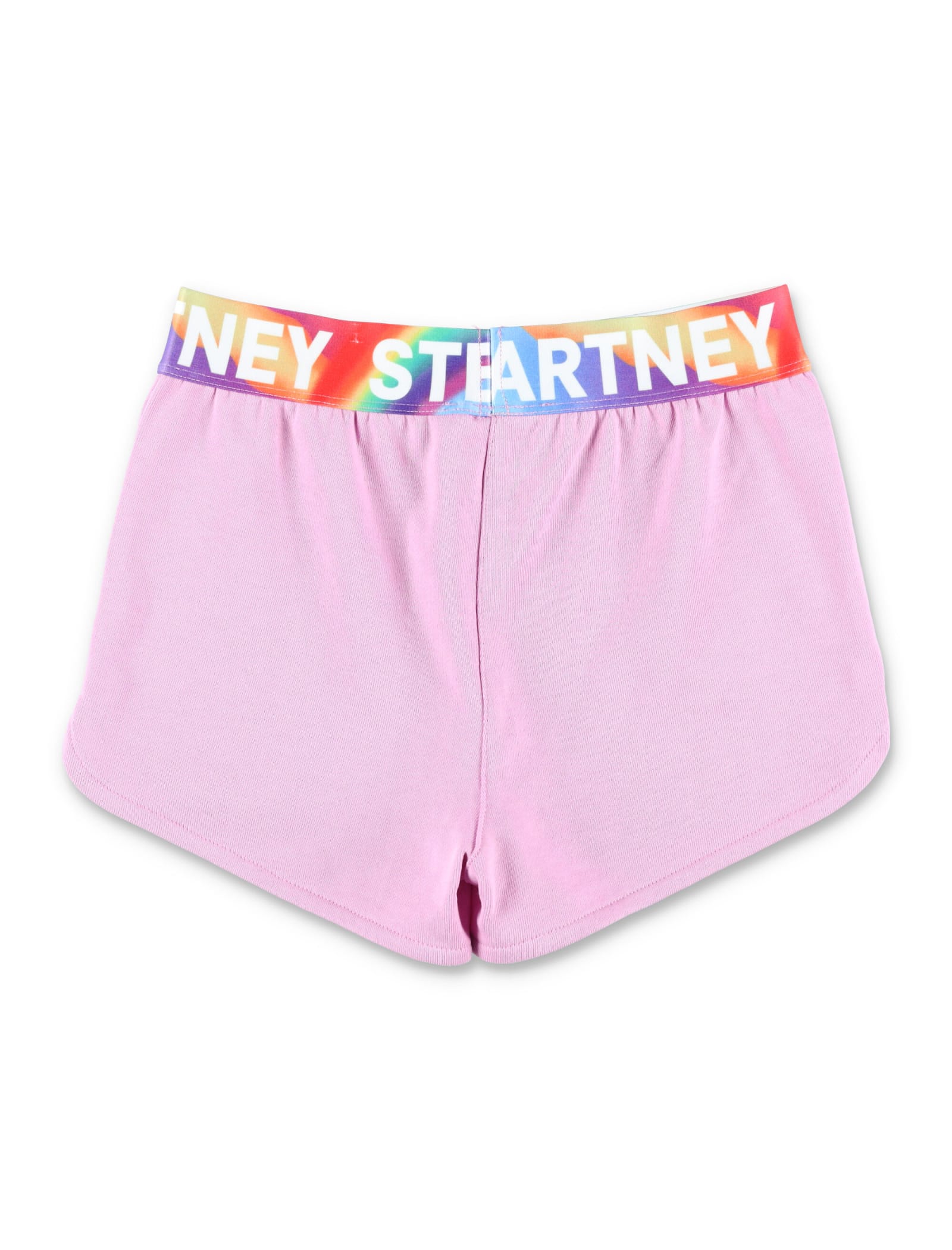 Shop Stella Mccartney Logo Tape Shorts In Pink