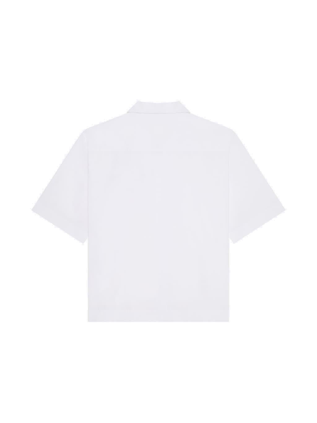 Shop Givenchy Logo Embroidered Short-sleeve Shirt In Bianco