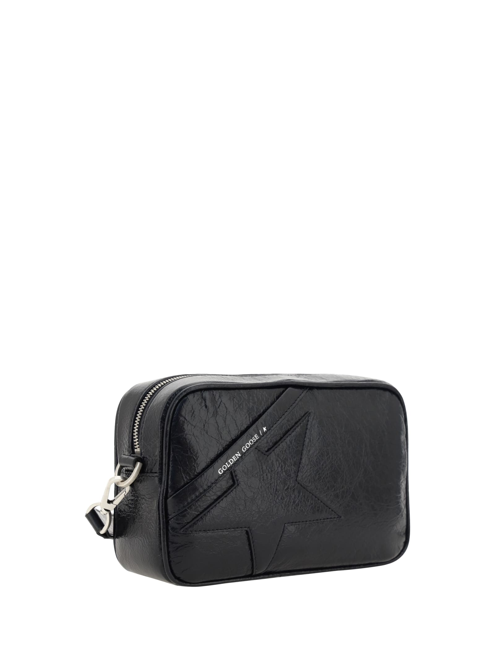 Shop Golden Goose Star Shoulder Bag In Black