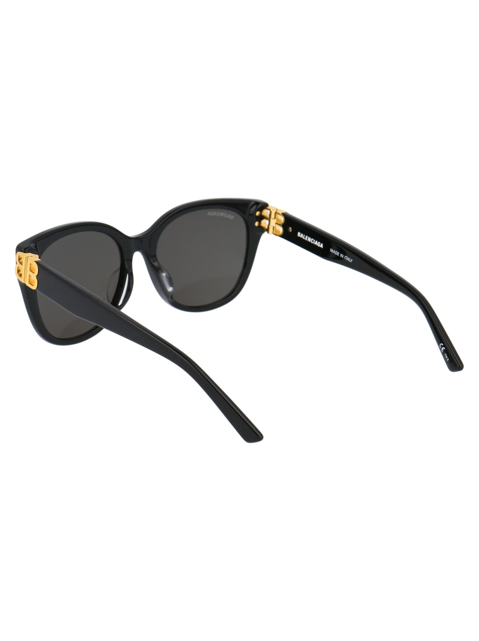 Shop Balenciaga Bb0103sa Sunglasses In 001 Black Gold Grey