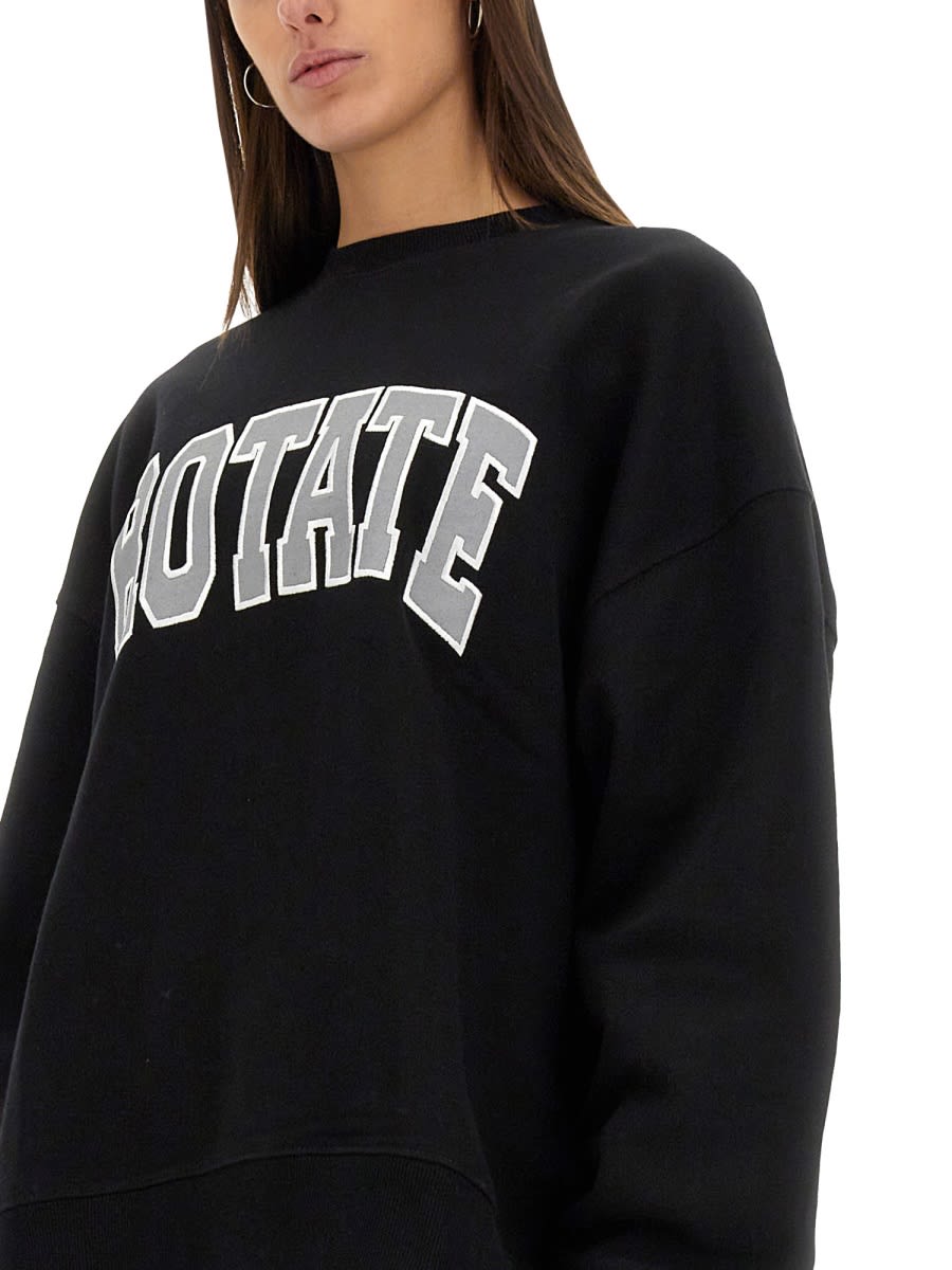 Rotate Birger Christensen Rotate Birgerchristensen Long Sleeve T-shirt In Nero