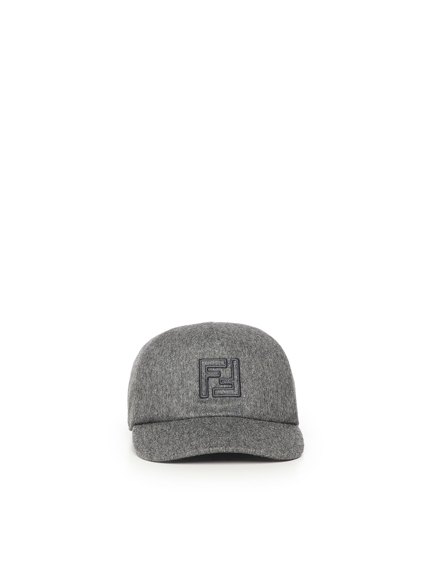 Fendi Wool Baseball Hat In Gray