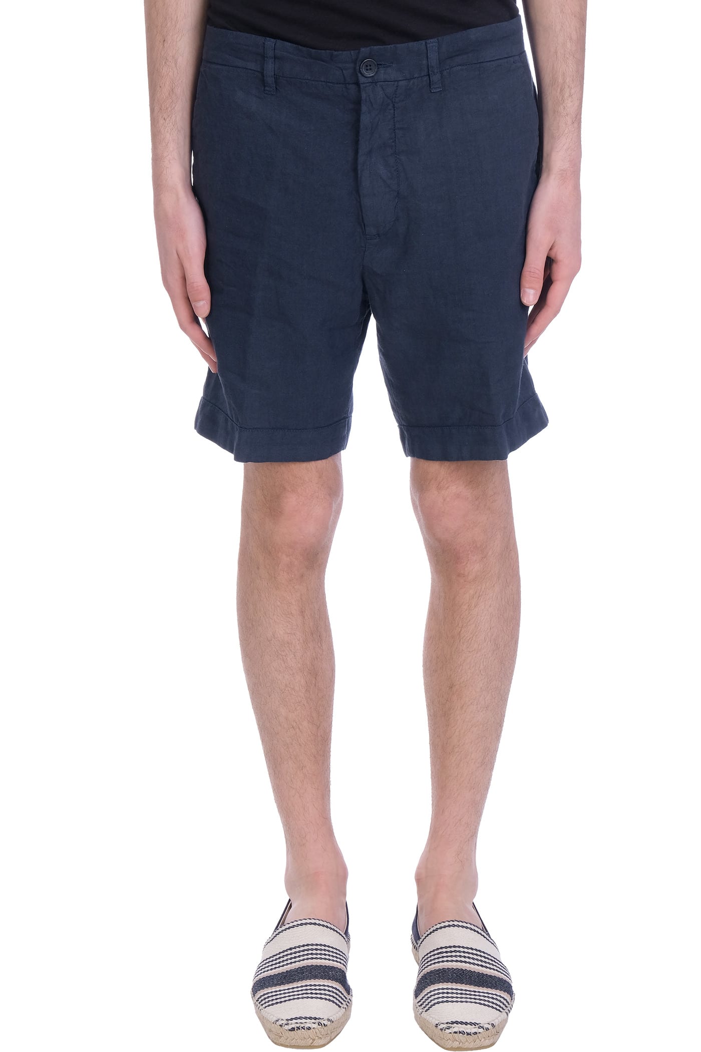 120% Lino Shorts In Blue Linen