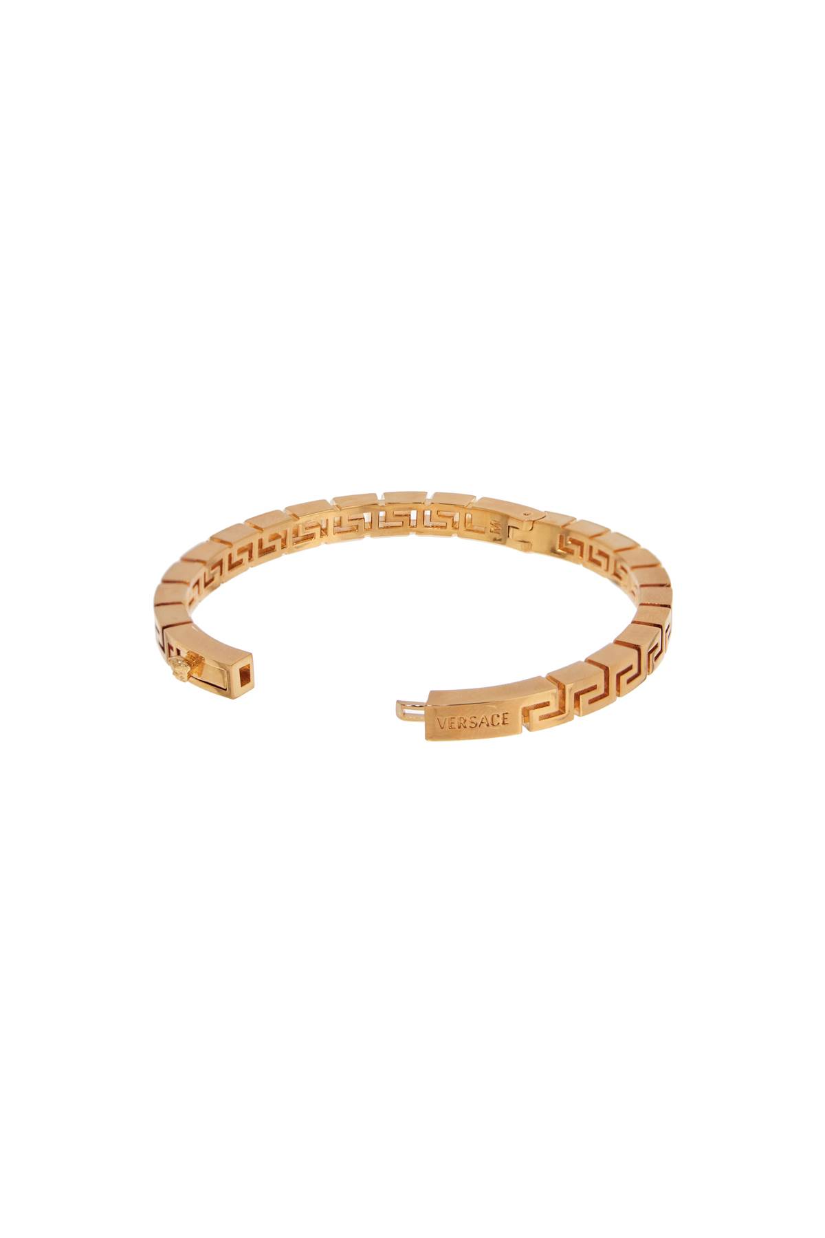 Shop Versace Greek Rigid Bracelet In  Gold (gold)