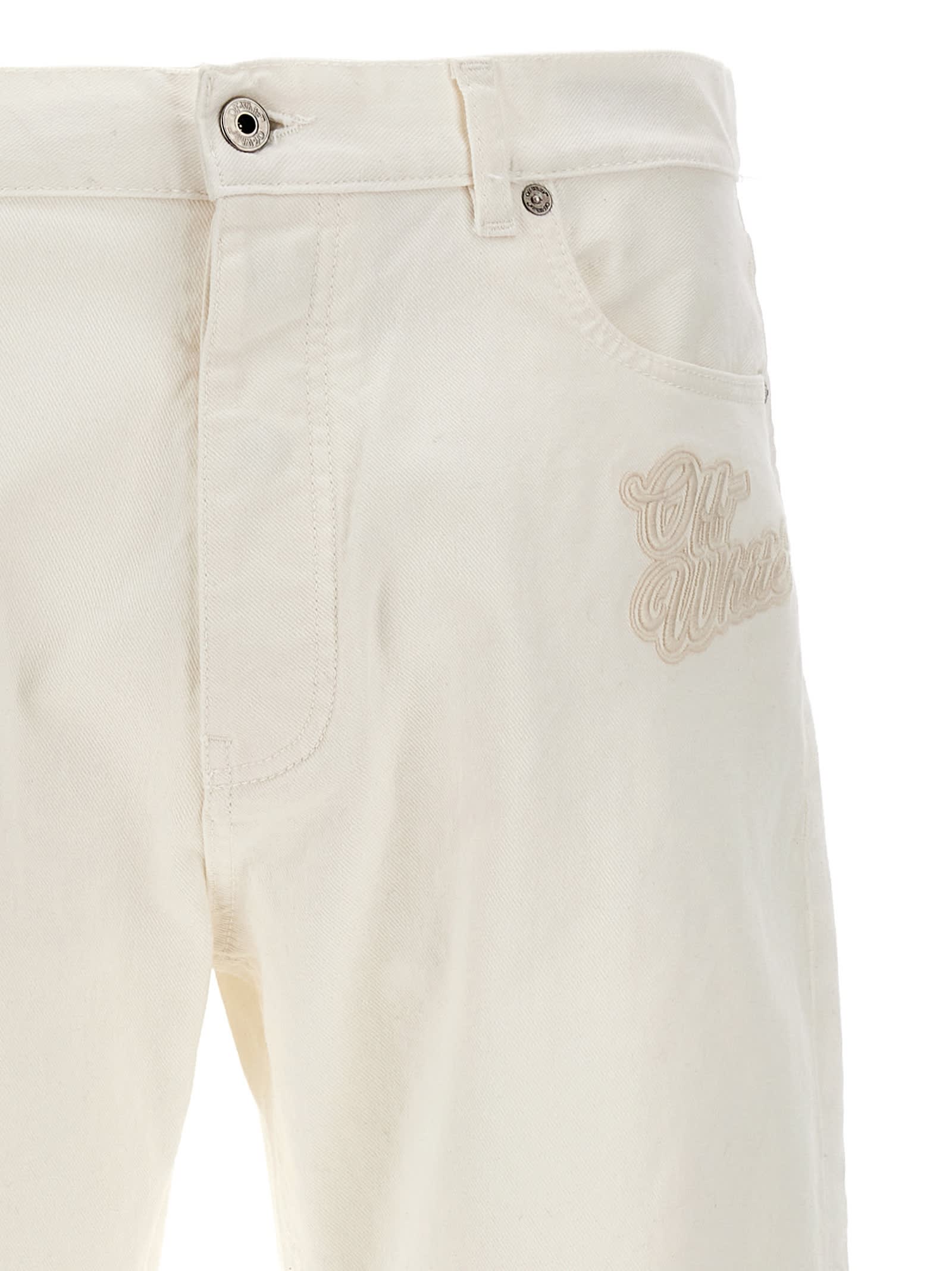 Shop Off-white 90s Logo Jeans In White