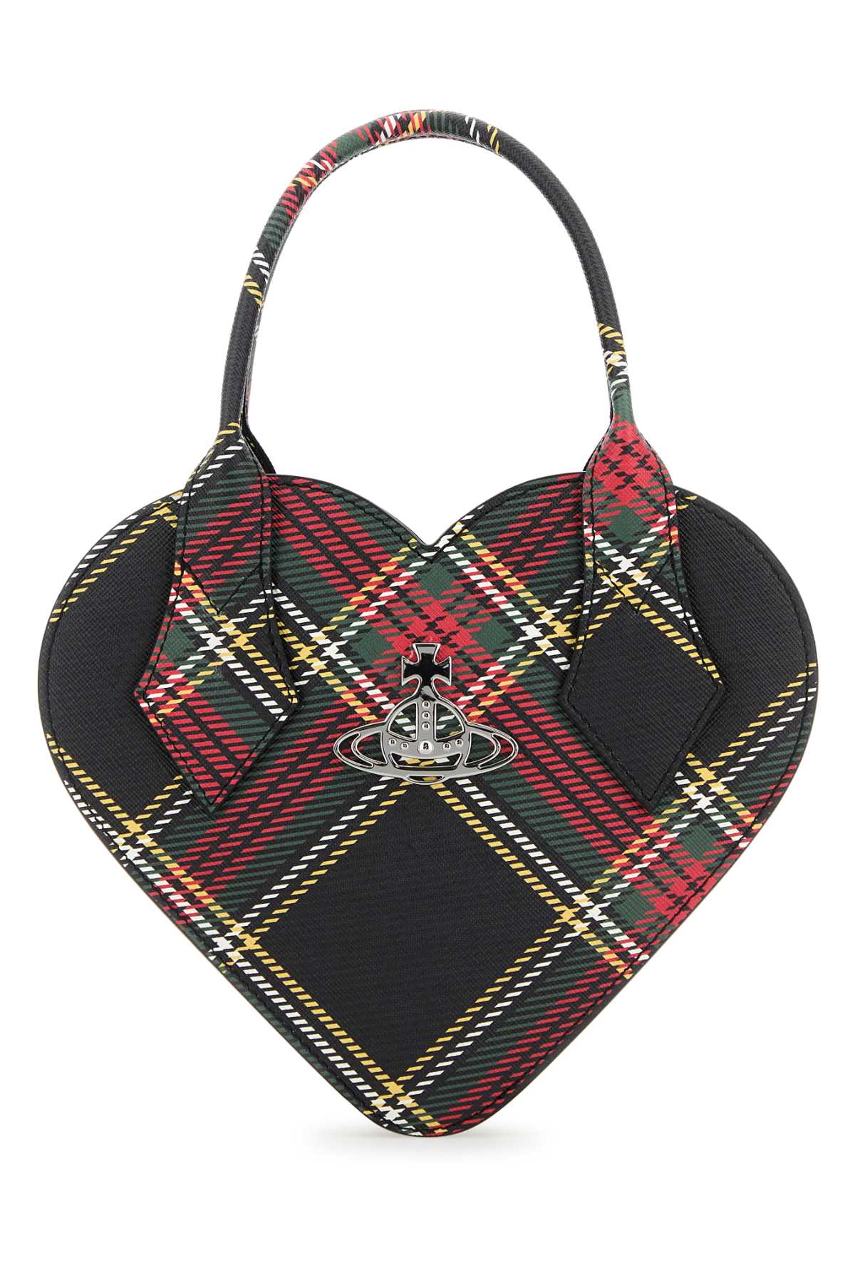 Vivienne Westwood Printed Synthetic Leather Josephine Heart Handbag In Black