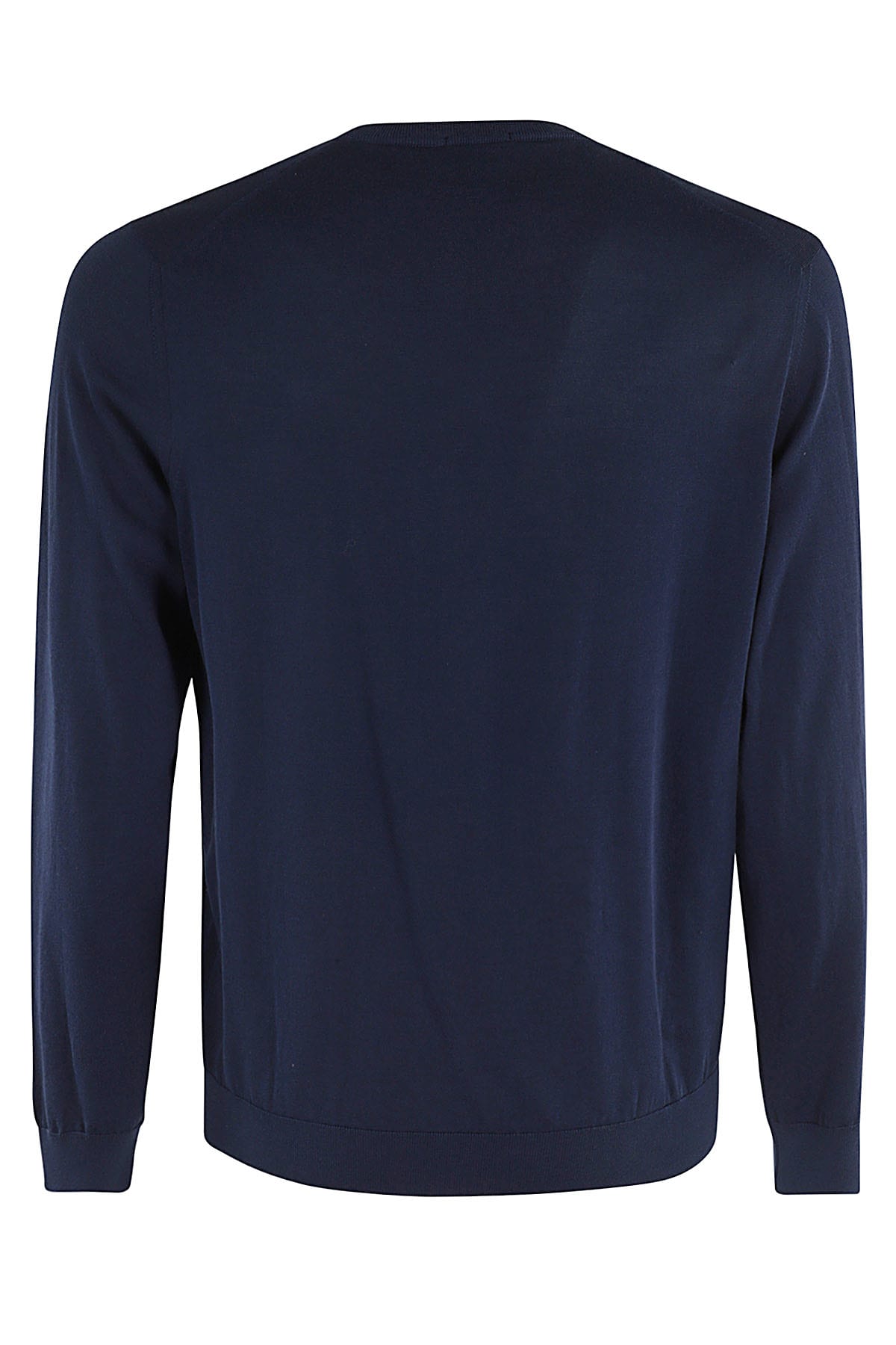 Drumohr Crew Neck Sweater In Shaved Cotton In Blu