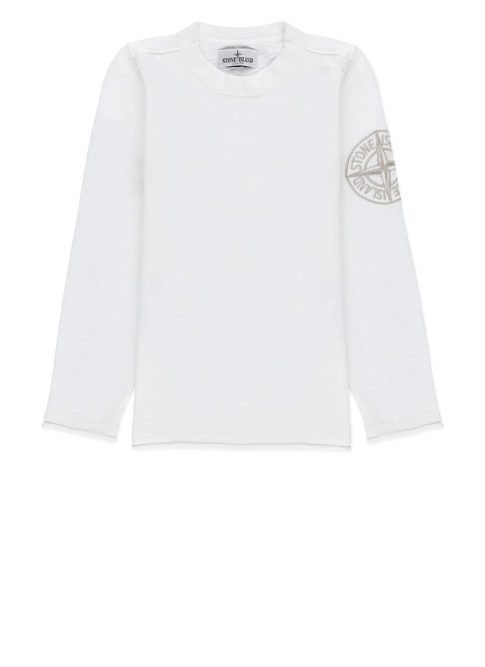 Stone Island White Blouse In Cotton Muslin In White