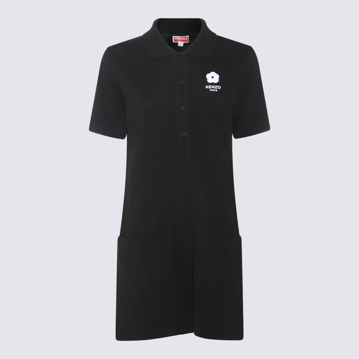 Shop Kenzo Black And White Cotton Polo Shirt
