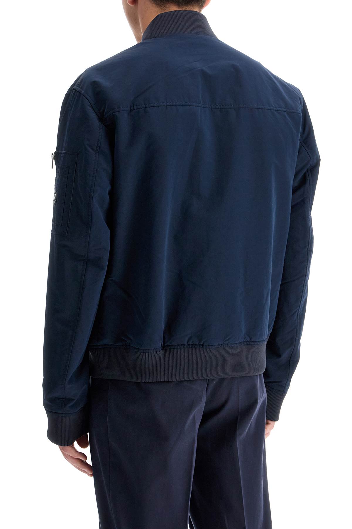 Shop Hugo Boss Waterproof Regular Fit Bomber Jacket In Dark Blue (blue)