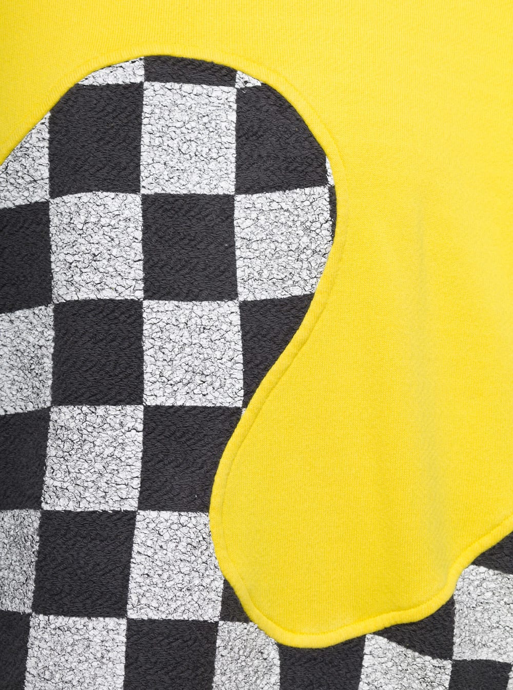 Shop Erl Yellow Check Pattern Panelled Hoodie In Cotton Unisex