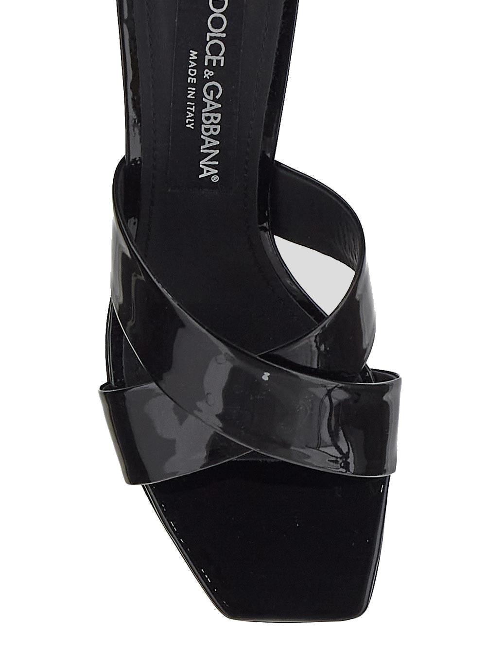 Shop Dolce & Gabbana Crossover Strap Mules In Black