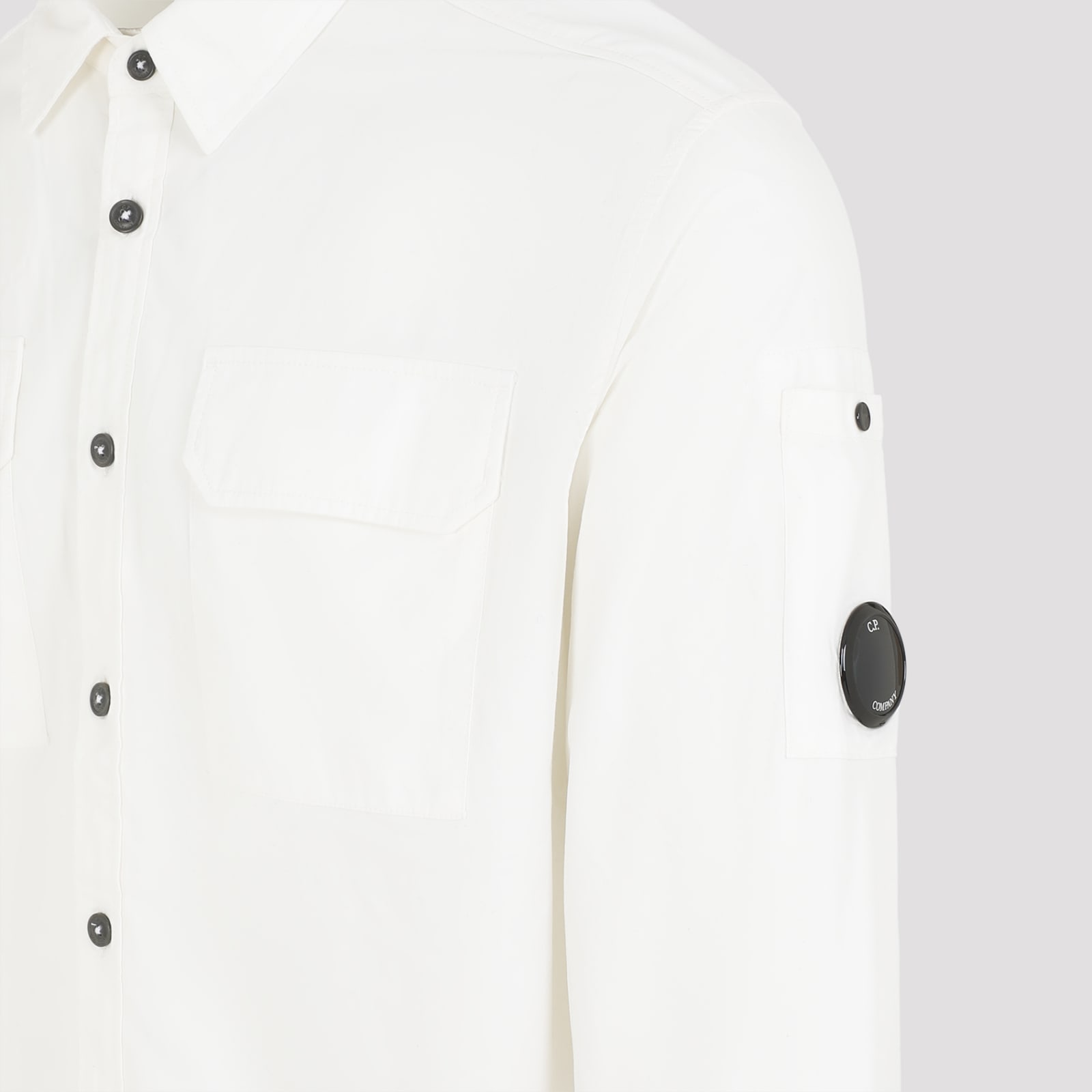 Shop C.p. Company Long Sleeves Shirt In Gauze White