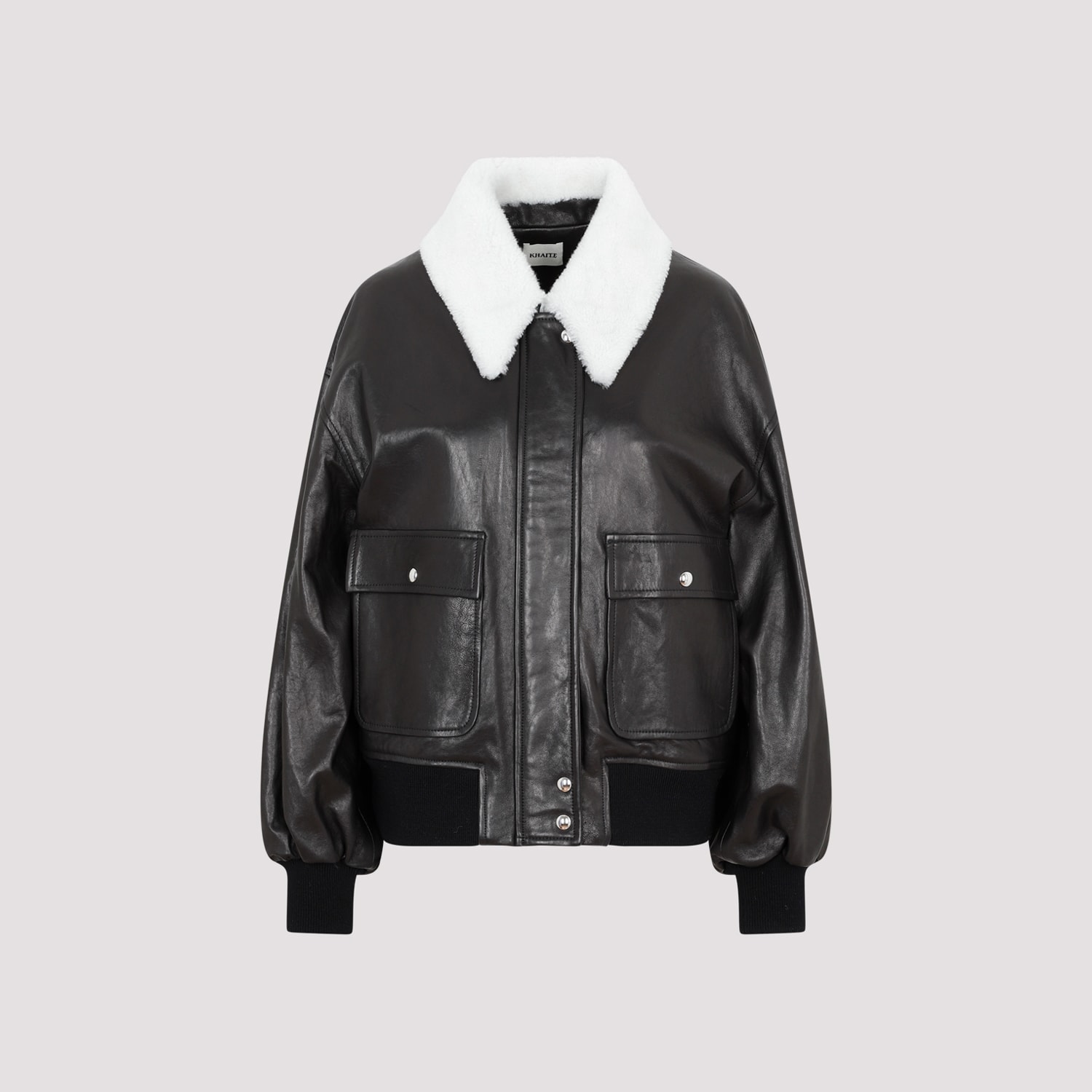 Khaite Shellar Single-breasted Leather Jacket In Black