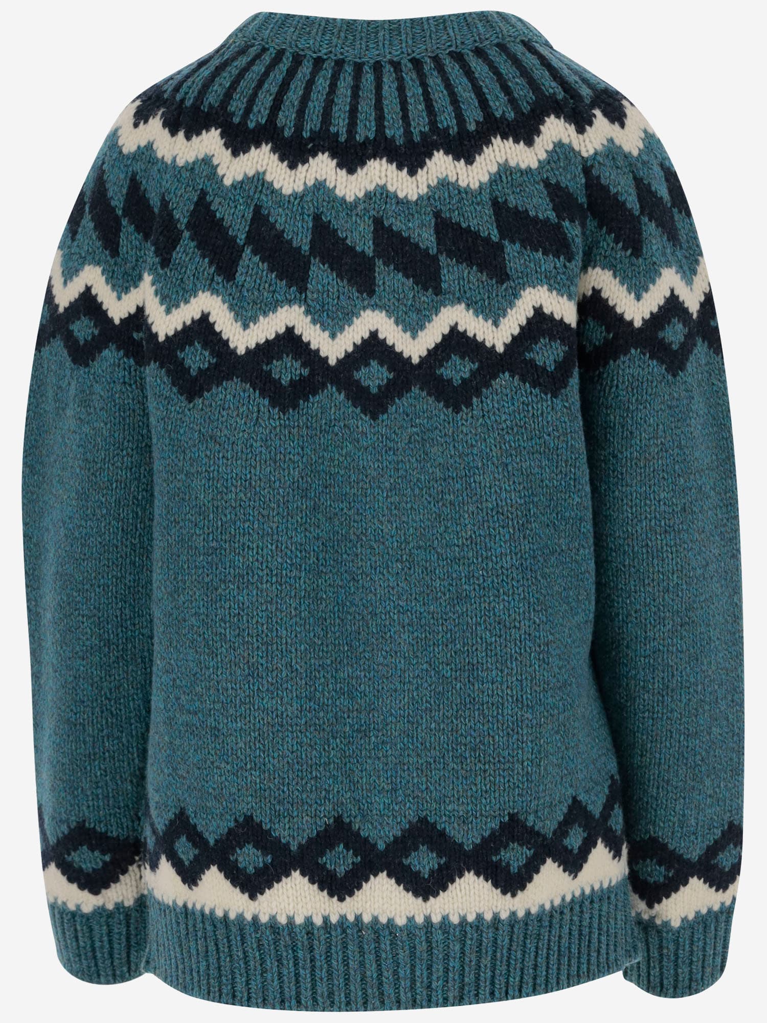 N°21 FAIR ISLE WOOL CARDIGAN WITH GEOMETRIC PATTERN 