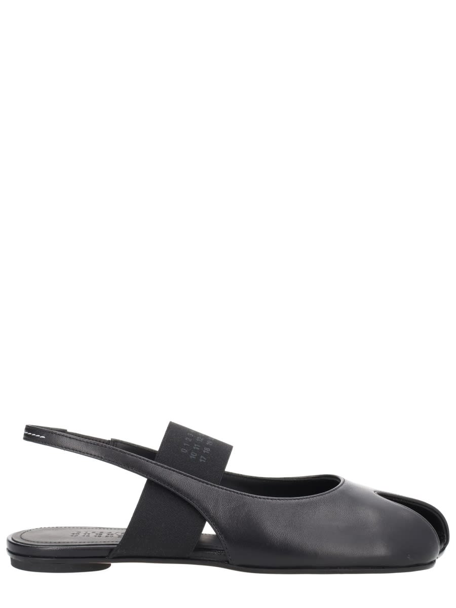 Mm6 Maison Margiela Logo Detailed Open-toe Slingback Sandals In Black