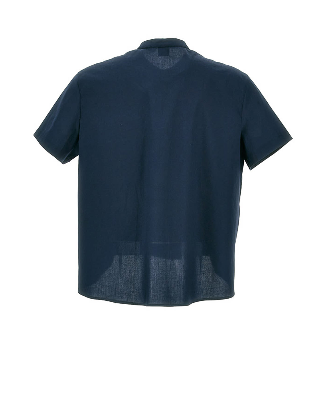 Shop Fay Cotton Shirt With Mandarin Collar In Blue