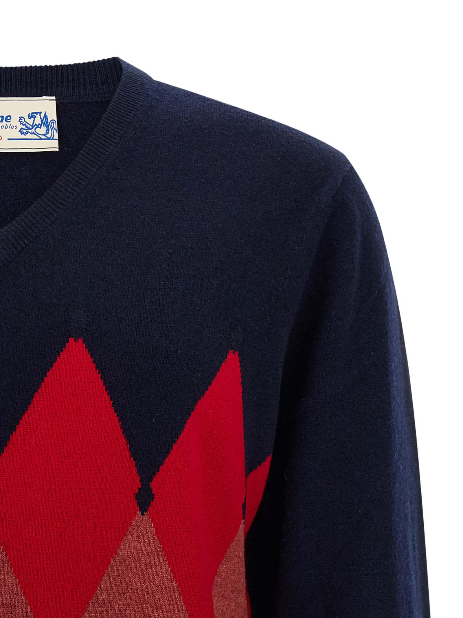 Ballantyne Argyle Pattern Sweater Sweaters And Cardigans Blue In Blue